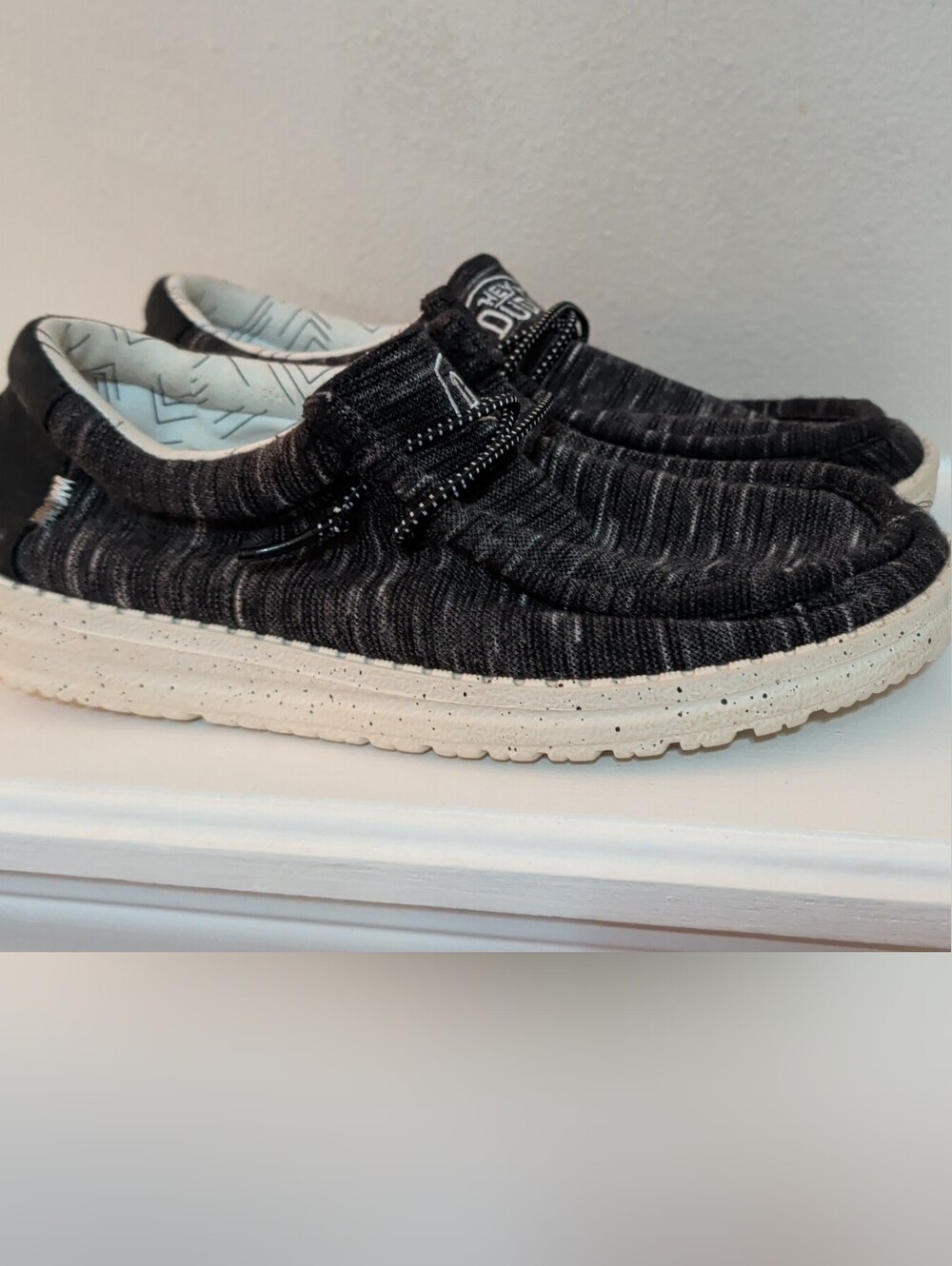 Hey Dude Black Knit Slip-Ons - Boys Sz. 5